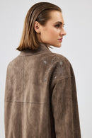 Jennifer Women's Mink Suede Leather Jacket | Derimod