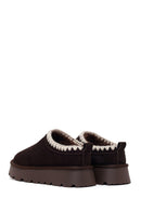 Woman Brown Thick-Soled Suede Teddy Boots | Derimod