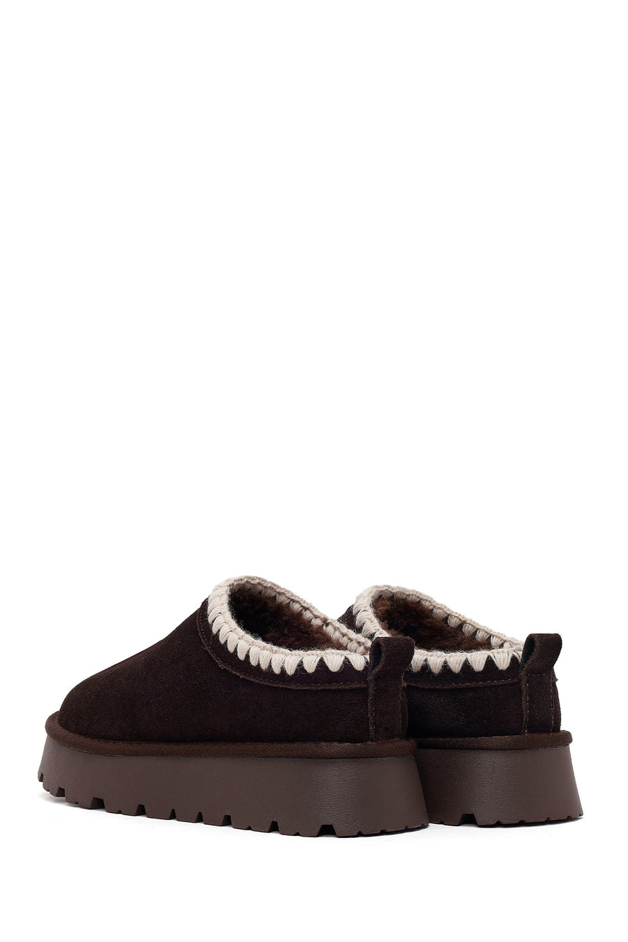 Woman Brown Thick-Soled Suede Teddy Boots