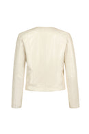 Adela Woman White Short Leather Jacket | Derimod