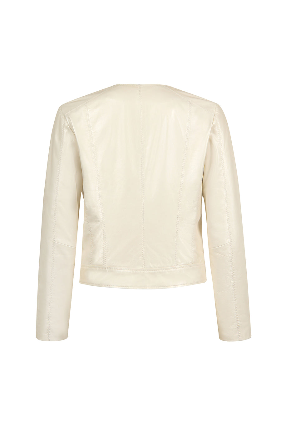 Adela Woman White Short Leather Jacket