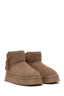 Woman Mink Thick-Soled Suede Teddy Boots | Derimod