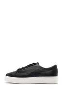 Men's Black Lace-up Thick-Sole Leather Sneaker | Derimod