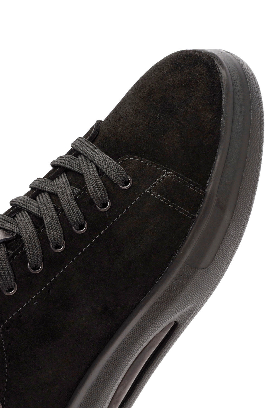 Men's Black Lace-Up Suede Leather Sneaker