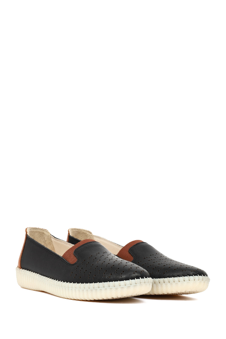 Woman Black Leather Comfort Shoes