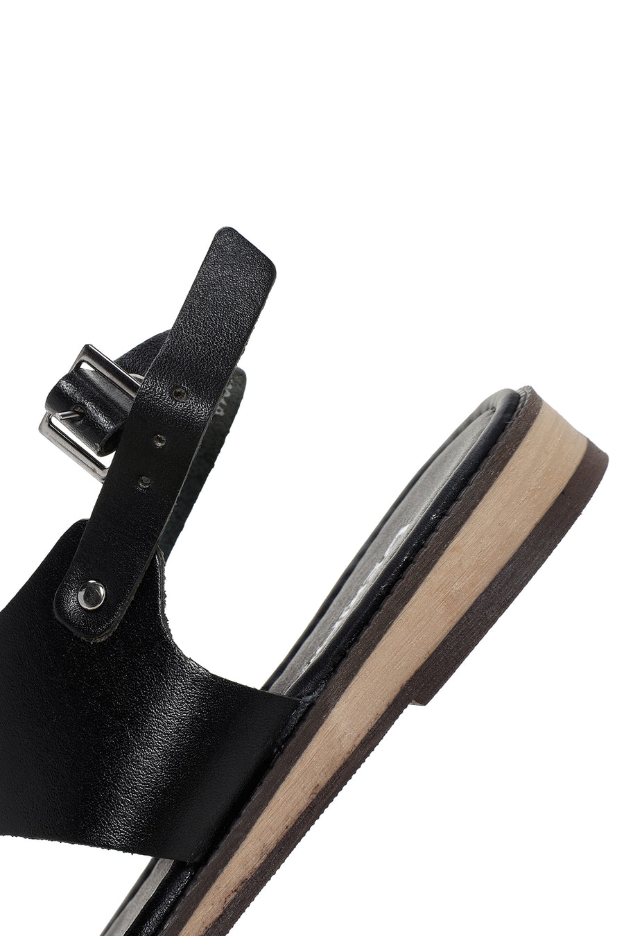 Women's Black Ankle Strap Leather Bodrum Sandals