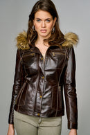 Elena Women's Leather Jacket | Derimod