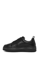 Male Black Lace-Up Thick-Soled Leather Sneaker | Derimod
