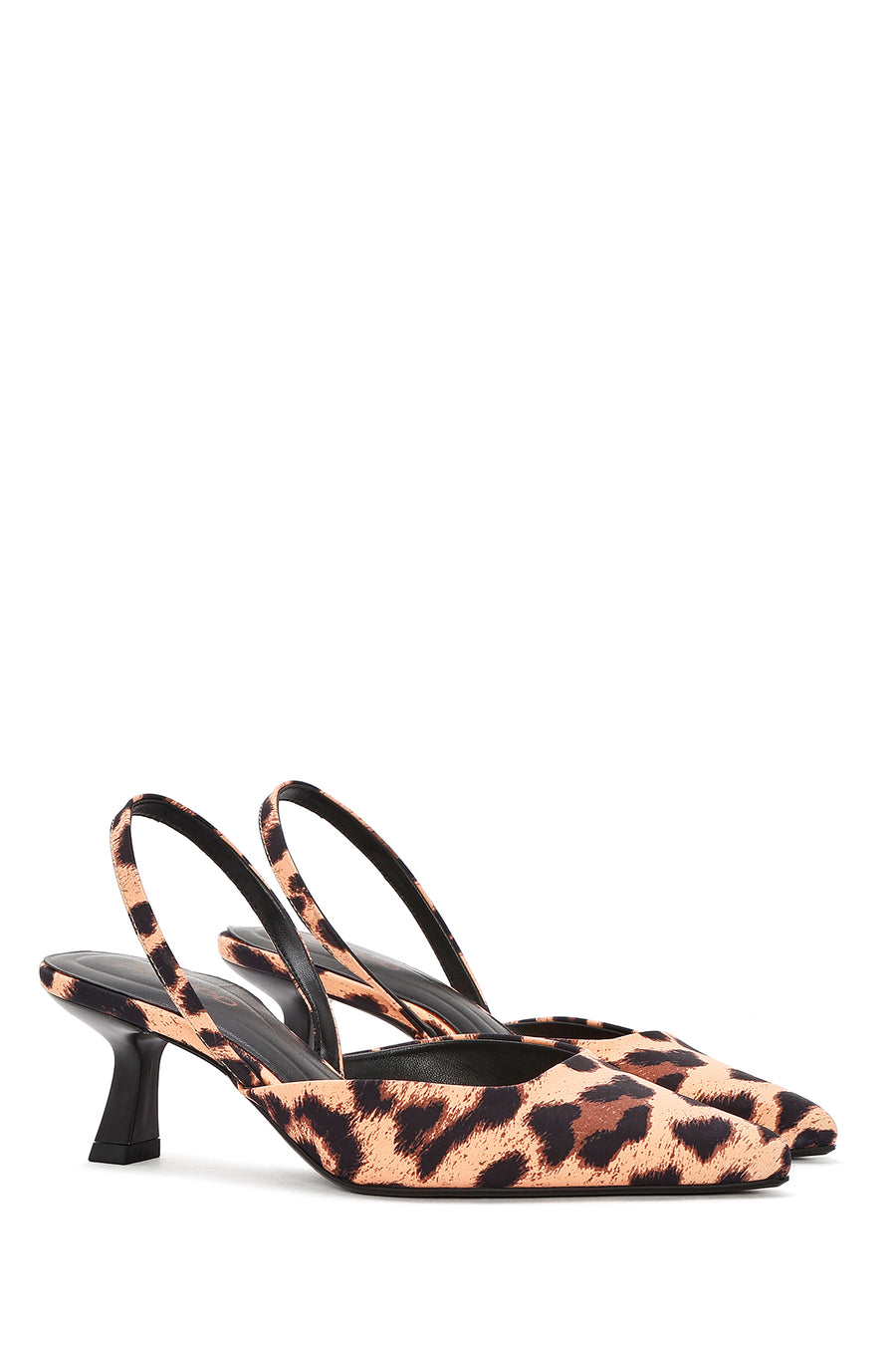 Women's Leopard Slingback Low Thin Heel Shoes