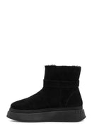 Women's Black Thick-Soled Suede Leather Boots | Derimod