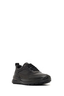 Male Black Lace-Up Thick-Soled Leather Sneaker | Derimod