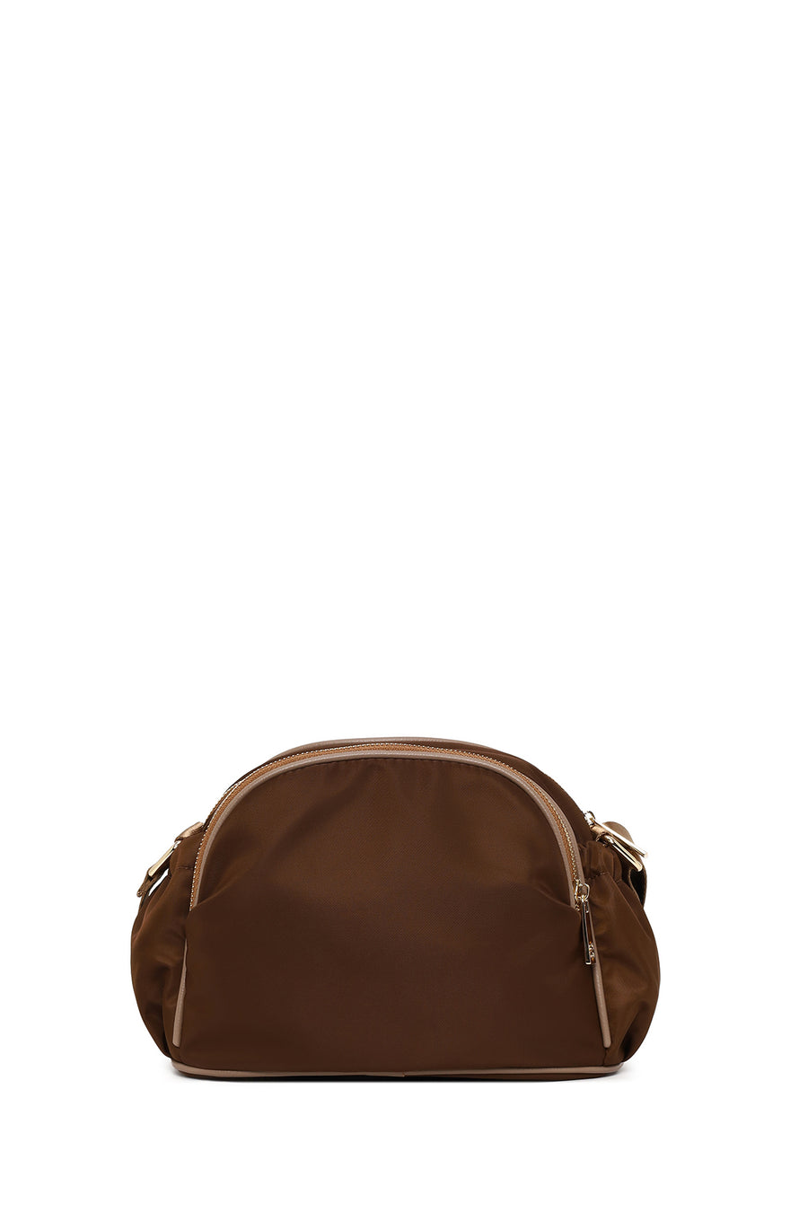 Woman Brown Fabric Crossbody Bag