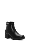 Women's Black Zippered Chunky Heel Boots | Derimod