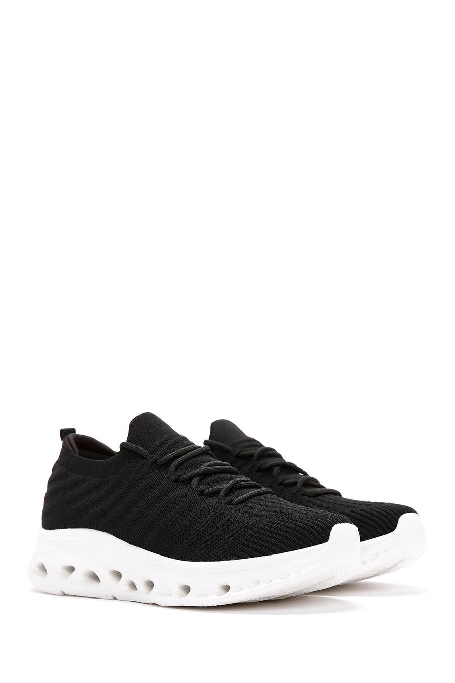 Derimod Zero Women's Black Lace-Up Thick Soled Sneaker