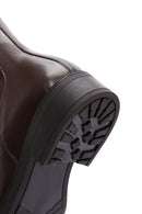 Woman Brown Zippered Leather Casual Boots | Derimod