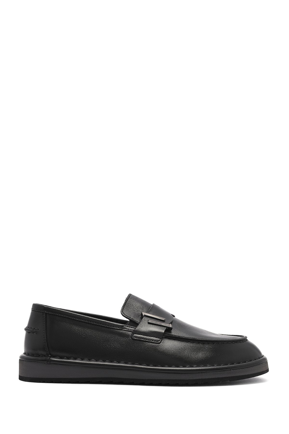 Men's Black Leather Casual Loafer 25SFD654618 | Derimod