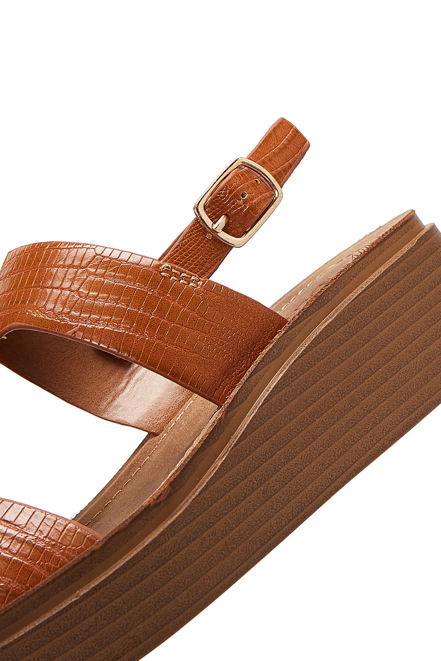 Women's Tan Ankle Strap Thick Soled Sandals