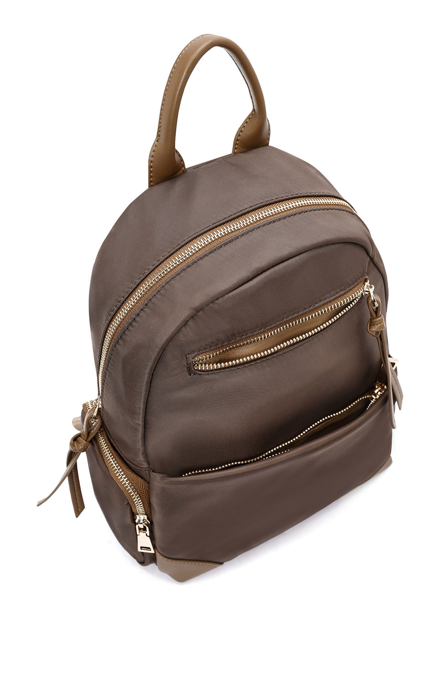 Women's Brown Fabric Backpack