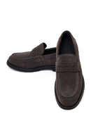 Erkek Gri Süet Deri Casual Loafer | Derimod