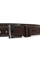 Men's Brown Suede Leather Belt | Derimod