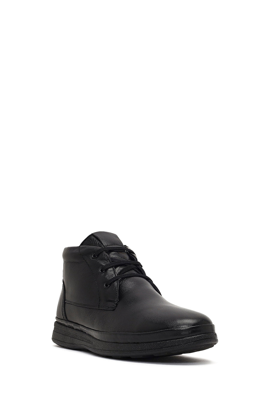 Male Black Zip Closure Leather Boots