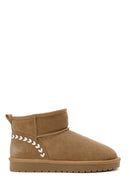 Women's Camel Fur Detailed Suede Leather Boots | Derimod