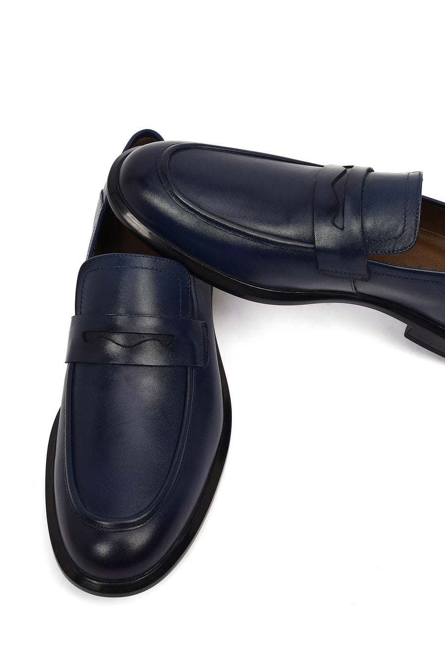 Men's Navy Blue Leather Casual Loafer