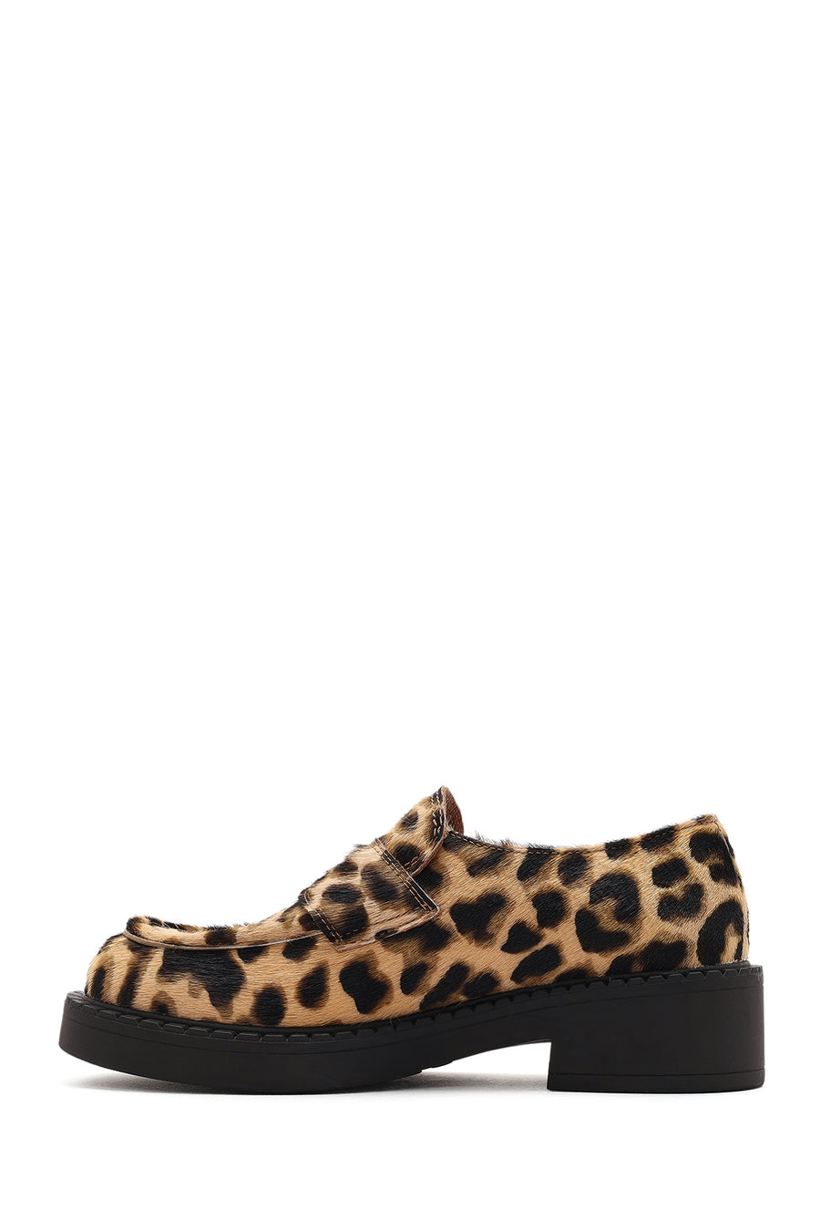 Women's Leopard Leather Masculine Loafer
