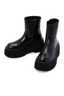 Women's Black Thick Soled Zippered Leather Boots | Derimod