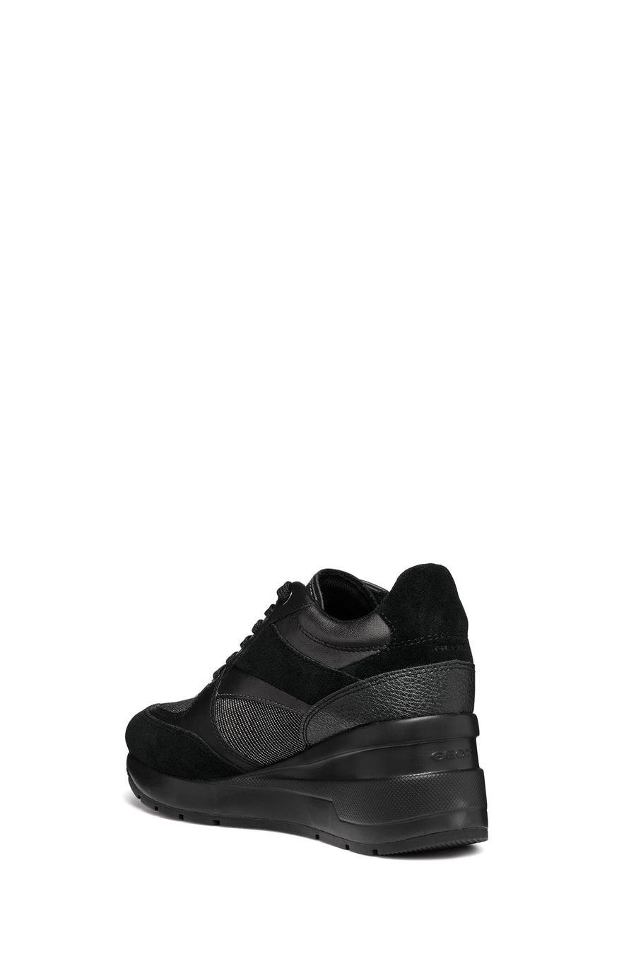 Geox Kadın Siyah D Zosma Bağcıklı Dolgu Topuklu Deri Sneaker
