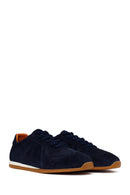 Erkek Lacivert Bağcıklı Süet Deri Sneaker | Derimod