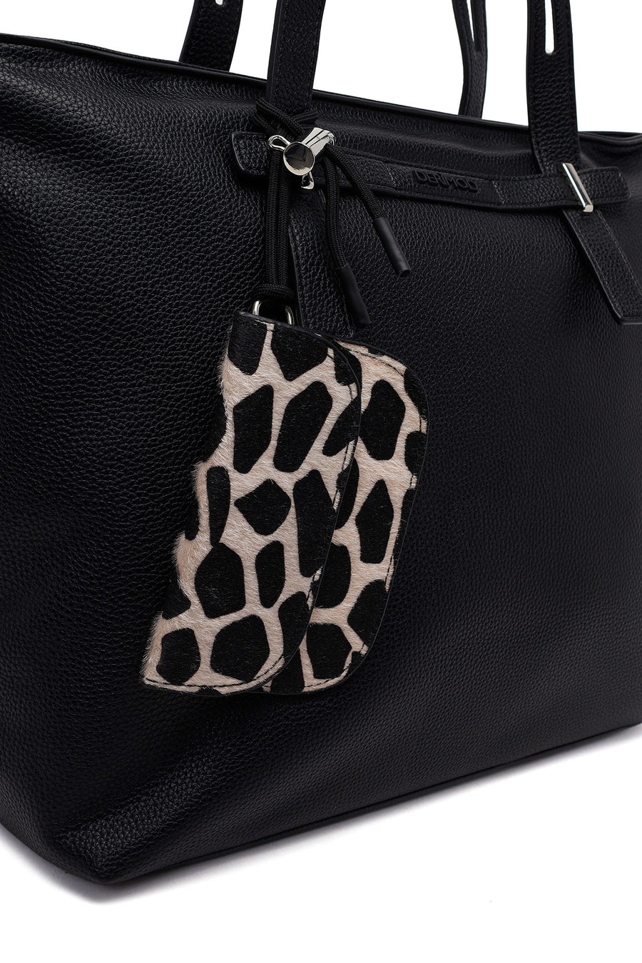 Women's Black Shoulder Bag with Accessories