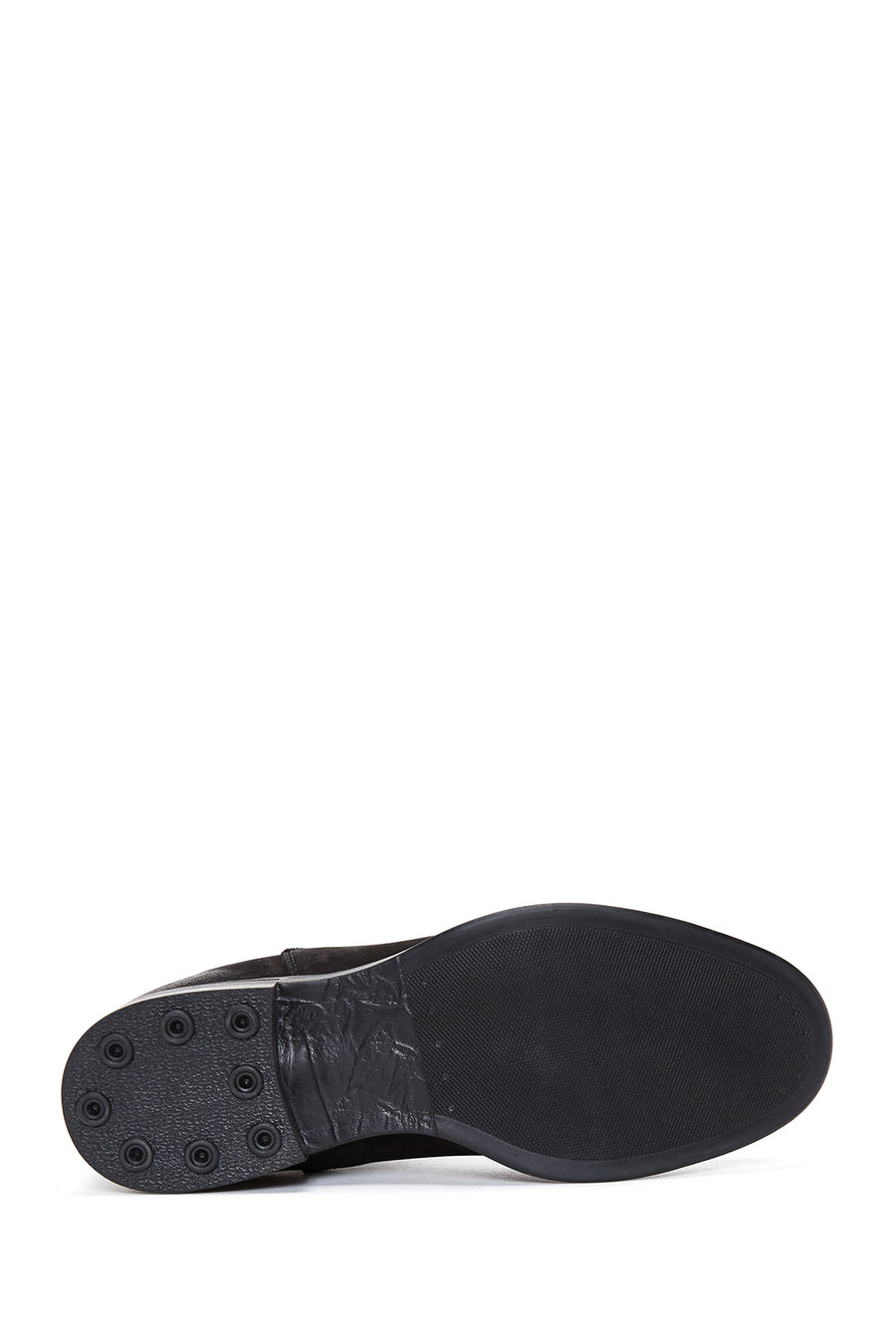 Men's Black Nubuck Leather Chelsea Flat Boots