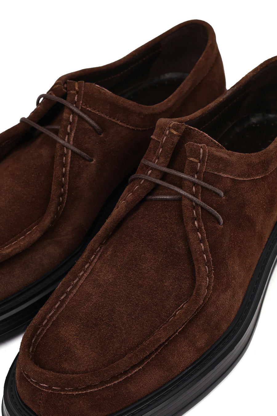 Men's Brown Lace-Up Suede Leather Casual Shoes