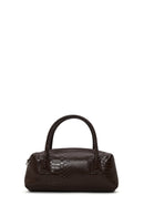 Kadın Kahverengi Uzun Askılı Yılan Baskılı Kol Çantası | Derimod
