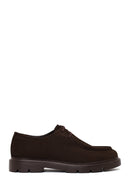 Male Brown Lace-Up Thick-Soled Nubuck Leather Casual Shoes | Derimod