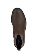 Geox Men's Brown Spherica Ec7 Leather Chelsea Boots | Derimod