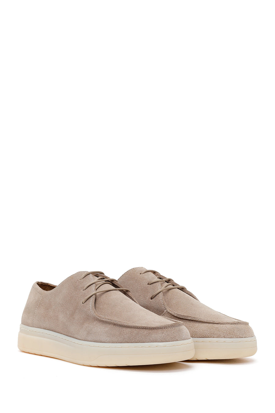 Erkek Bej Bağcıklı Süet Deri Casual Ayakkabı