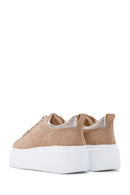 Women's Beige Suede Thick Soled Sneaker | Derimod