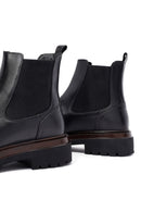 Male Black Thick-Soled Leather Chelsea Boots | Derimod
