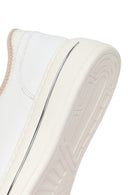 Men's White Lace-up Thick-Sole Leather Sneaker | Derimod