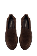 Kadın Koyu Vizon Süet Deri Maskülen Loafer | Derimod
