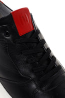 Erkek Siyah Kalın Tabanlı Bağcıklı Deri Sneaker | Derimod
