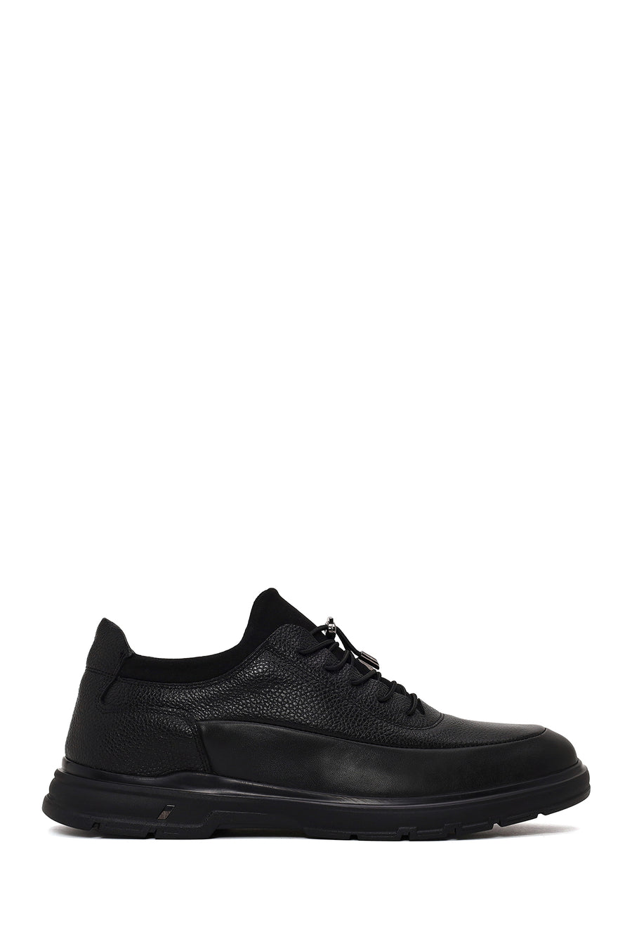 Male Black Lace-up Leather Casual Sneaker WM790009DF | Derimod