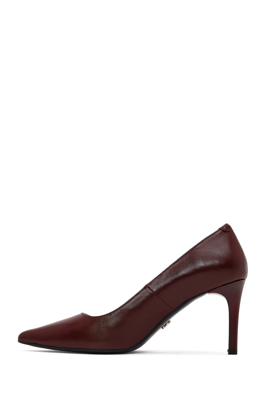 Kadın Bordo İnce Topuklu Deri Stiletto