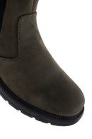 Men's Khaki Nubuck Leather Casual Chelsea Boots | Derimod