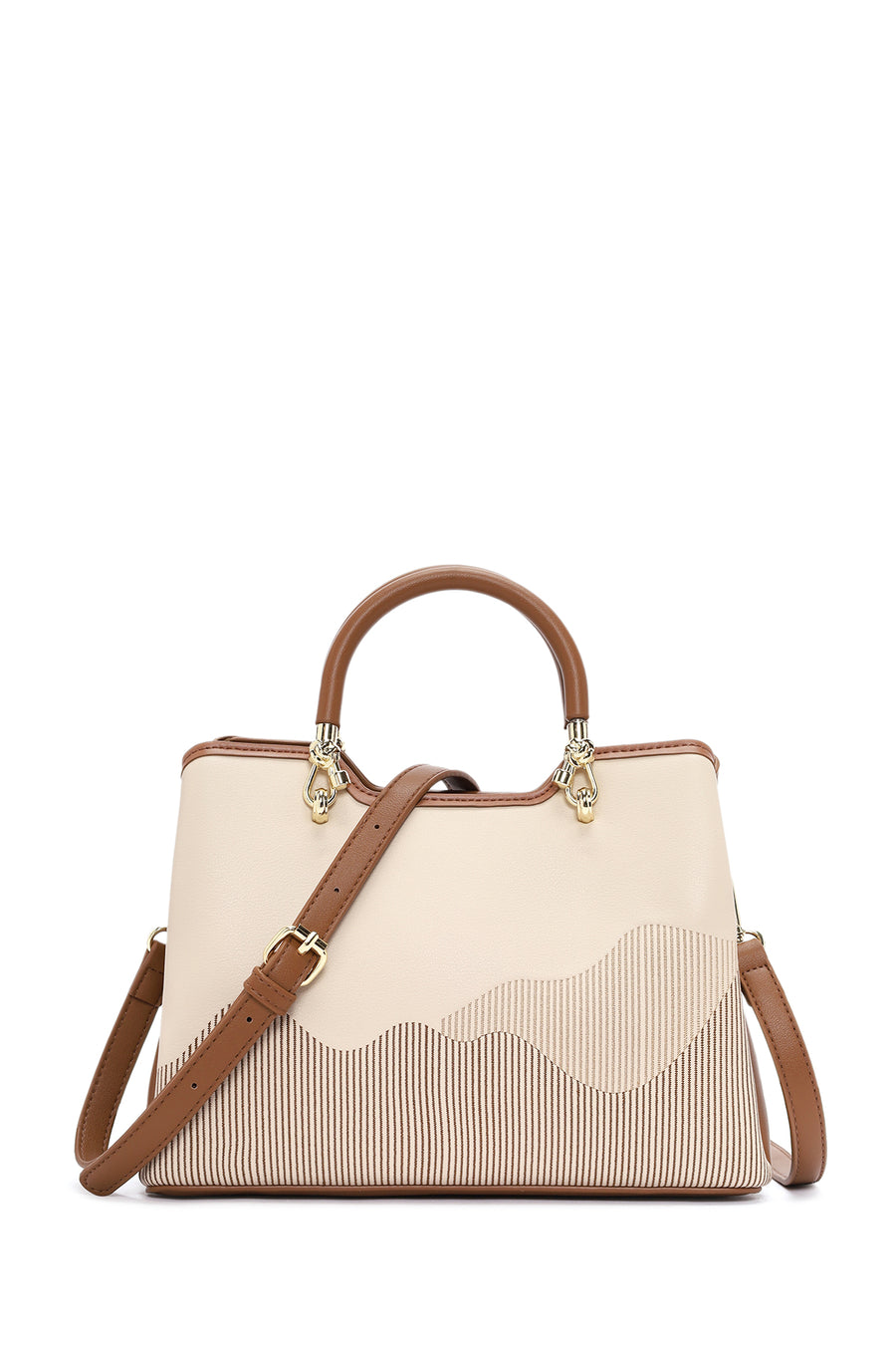 Women's Beige Long Strap Printed Sleeve Bag 24SBD255026 | Derimod