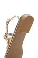 Women's Gold Ankle Strap Stone Sandals | Derimod