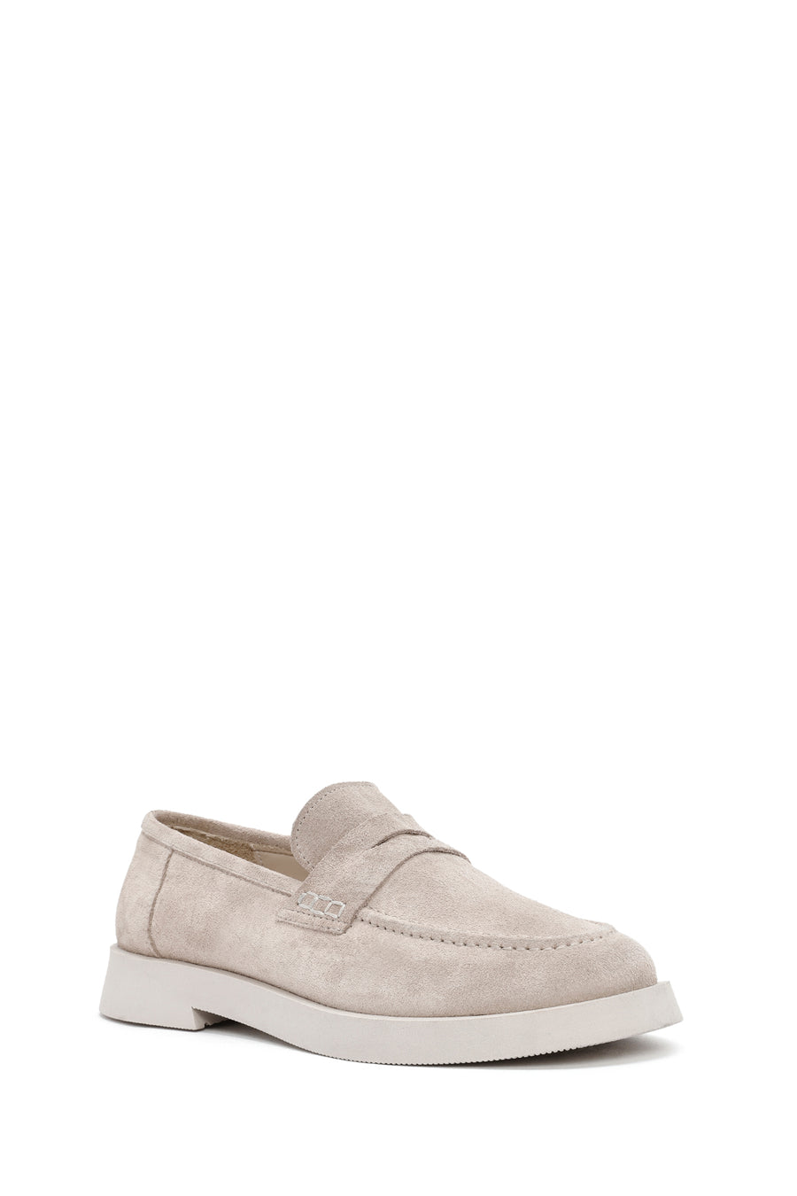 Kadın Bej Süet Deri Maskülen Loafer