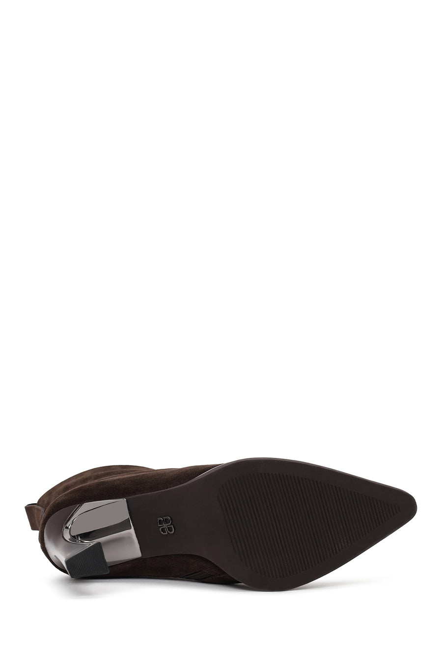 Woman Brown Zip Closure Heeled Suede Boots
